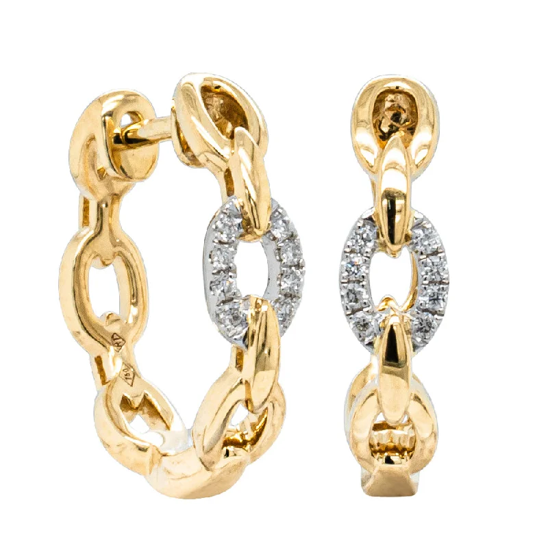 Versatile Layering Jewelry For Effortless Chic 18ct Yellow & White Gold .06ct Diamond Hoop Earrings Versatile Layering Jewelry For Effortless Chic 18ct Yellow & White Gold .06ct Diamond Hoop Earrings