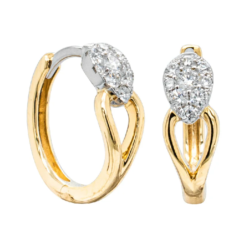 Eco-Friendly Sustainable Jewelry For Conscious Buyers 18ct Yellow & White Gold .21ct Diamond Hoop Earrings Eco-Friendly Sustainable Jewelry For Conscious Buyers 18ct Yellow & White Gold .21ct Diamond Hoop Earrings